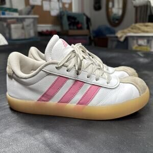 Adidas VL Court 3.0 Shoes Women's Size 5 Pink White Girls BP
